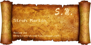 Stroh Martin névjegykártya