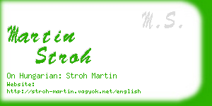 martin stroh business card